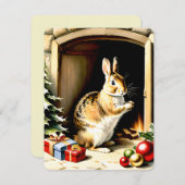 私の穏やかなバニー・クリスマス シーズンカード (正面/裏面)