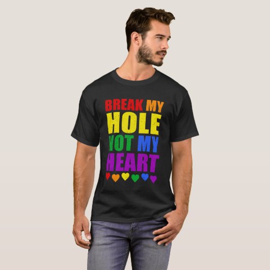 私の穴ではなく私のハートおもしろいゲイプライドLGBTQ Tシャツ (正面フル)