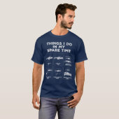 私の空き時間のもの 車好き 愛好家 自動車 レトロ ギャル Tシャツ (正面フル)