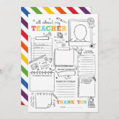 私の空白の先生の学校終わりについて 招待状 (正面/裏面)