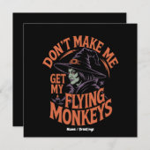 私の空飛ぶ猿を呼ばないと良いよ、面白い魔女 招待状 (正面/裏面)