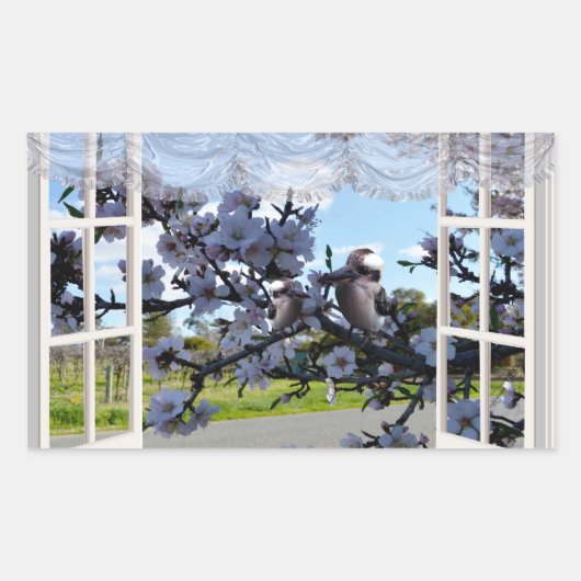 私の窓の中のコカブラス 長方形シール (正面)