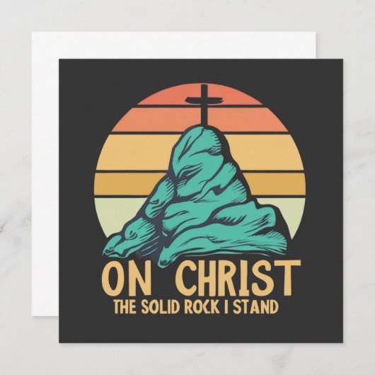 私の立つ無地の岩キリスト アドバイスカード (正面/裏面)