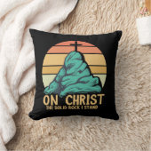 私の立つ無地の岩キリスト クッション (ブランケット)