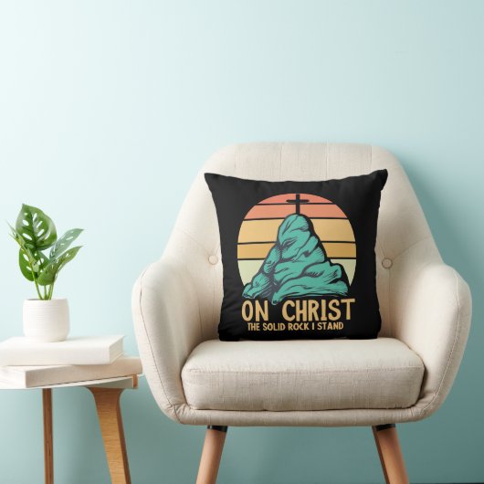 私の立つ無地の岩キリスト クッション (椅子)