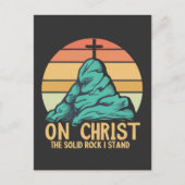 私の立つ無地の岩キリスト ポストカード (正面)