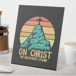 私の立つ無地の岩キリスト 台座サイン