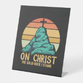 私の立つ無地の岩キリスト 台座サイン (正面)
