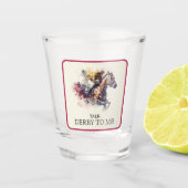 私の競走馬レッドにダービーを話す ショットグラス (正面)