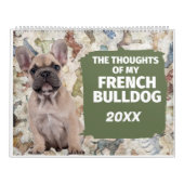 私の笑わされるブルドッグのフランスの考え カレンダー (カバー)