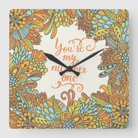 私の第1です スクエア壁時計 (正面)