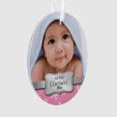 私の第1クリスマス-あなたの写真を加えて下さい オーナメント (正面)