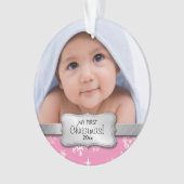 私の第1クリスマス-あなたの写真を加えて下さい オーナメント (正面)