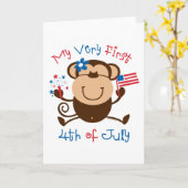 私の第1四女モンキーカード カード (黄色い花)