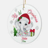 私の第1回クリスマスかわいいゾウ セラミックオーナメント (左)