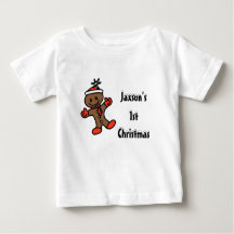 私の第1回クリスマスジンジャーブレッドベビーTシャツ