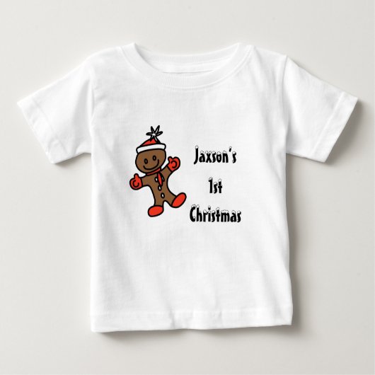 私の第1回クリスマスジンジャーブレッドベビーTシャツ ベビーTシャツ (正面)