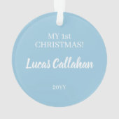 私の第1回クリスマスブルースノーフレークアクリルオーナメント オーナメント (裏面)
