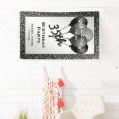 私の第35誕生会への歓迎-黒か白 横断幕 (インサイチュ)