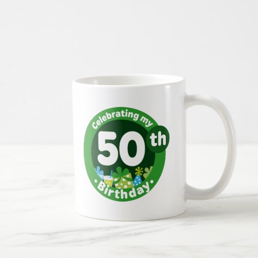 私の第50誕生日を祝うこと コーヒーマグカップ (右)