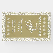 私の第55誕生会への歓迎-金ゴールドか白 横断幕 (横)