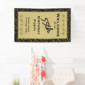 私の第55誕生会への歓迎-金ゴールドか黒 横断幕 (インサイチュ)