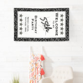 私の第55誕生会への歓迎-黒か白 横断幕 (インサイチュ)