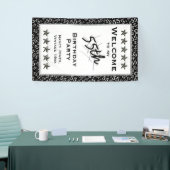 私の第55誕生会への歓迎-黒か白 横断幕 (トレードショー)