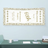 私の第60誕生会への歓迎-金ゴールドおよび白 横断幕 (トレードショー)