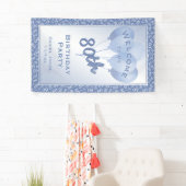 私の第80誕生会への歓迎-青か白 横断幕 (インサイチュ)