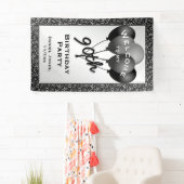 私の第90誕生会への歓迎-黒か白 横断幕 (インサイチュ)