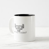 私の筋肉を感じて下さい ツートーンマグカップ (正面左)