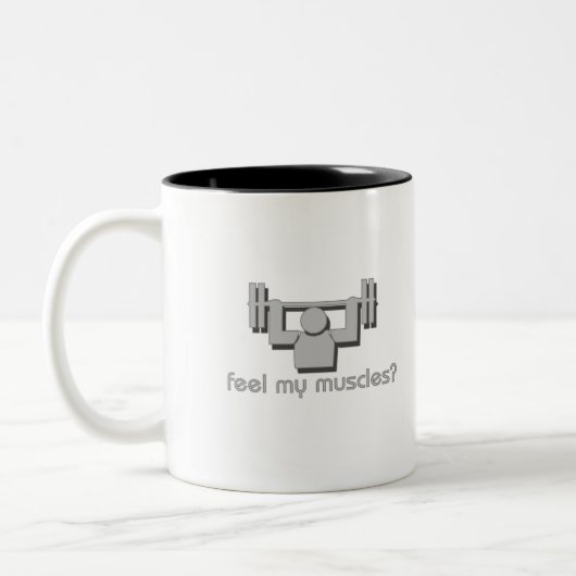 私の筋肉を感じて下さい ツートーンマグカップ (左)