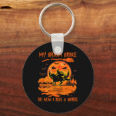 私の箒が壊れて今、私は馬の魔女に乗って キーホルダー (正面)