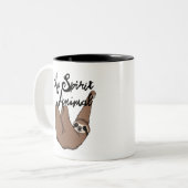 私の精神の動物のかわいい怠惰 ツートーンマグカップ (正面左)