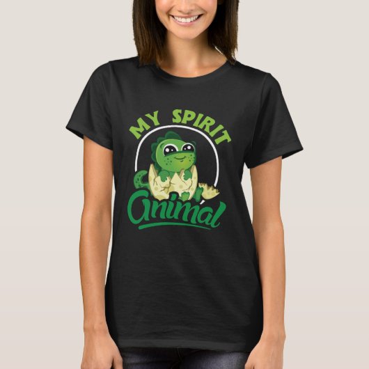 私の精神の動物の可愛い恐竜 Tシャツ (正面)