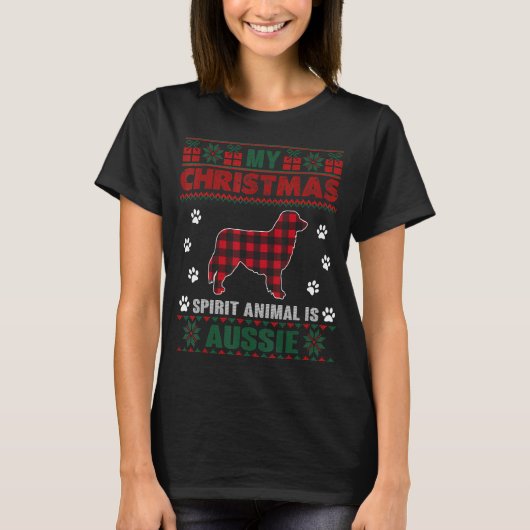私の精神の動物はオーストラリアの犬のオーナー醜いクリスマス Tシャツ (正面)
