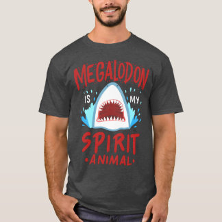 私の精神動物はメガロドン レトロ Tシャツ