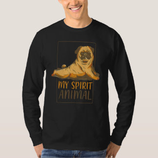 私の精神的な動物のパグ ペットの犬の人 男性と女性 Tシャツ