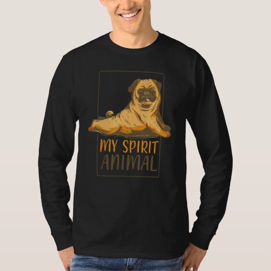 私の精神的な動物のパグ ペットの犬の人 男性と女性 Tシャツ (正面)