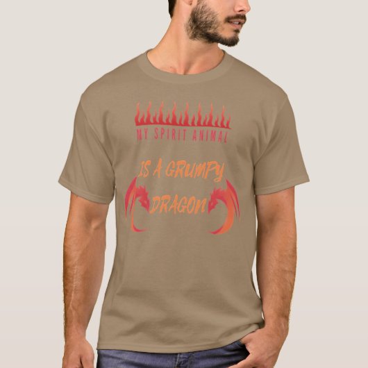 私の精神的な動物は不機嫌なドラゴンの友達です Tシャツ (正面)