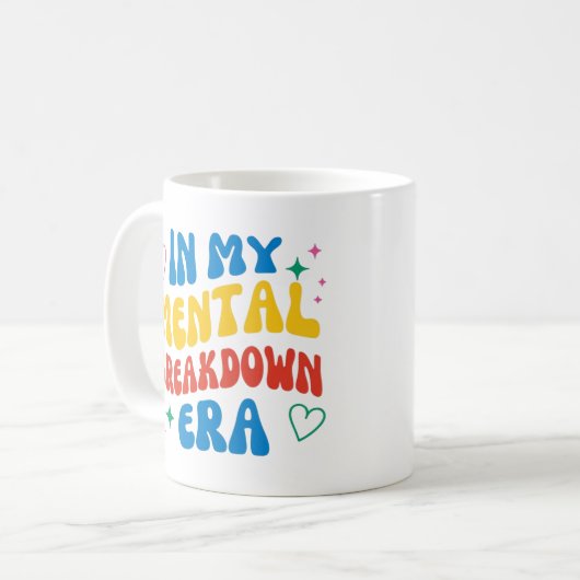 私の精神的な崩壊の時代のコーヒカラフルーマグで コーヒーマグカップ (正面左)