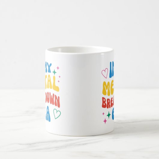 私の精神的な崩壊の時代のコーヒカラフルーマグで コーヒーマグカップ (中央)