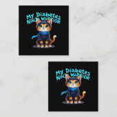 私の糖尿病忍者戦士は強く立つ スクエア名刺 (正面/裏面)