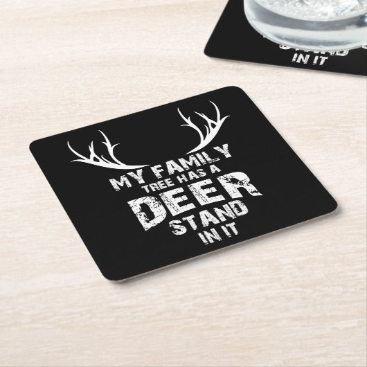 私の系譜のシカの立場、おもしろいなシカの狩り、 スクエアペーパーコースター (アングル)