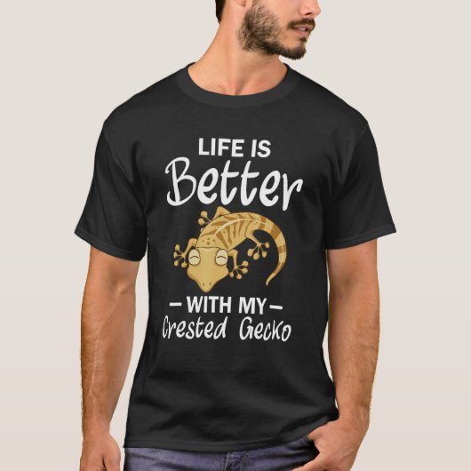 私の紋付のゲッコ爬虫類のヘルペの人生は良い Tシャツ (正面)