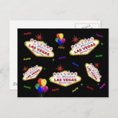 私の素敵なラスベガス誕生日パーティーのはがき インビテーションポストカード (正面/裏面)