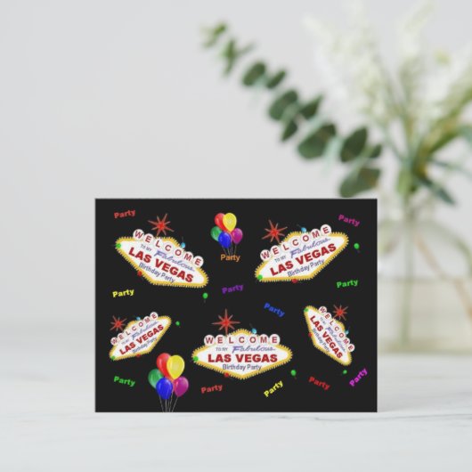 私の素敵なラスベガス誕生日パーティーのはがき インビテーションポストカード (スタンド正面)
