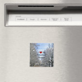 私の素敵な夫が大好き – 雪の冬の日 マグネット (インサイチュ (食洗機))