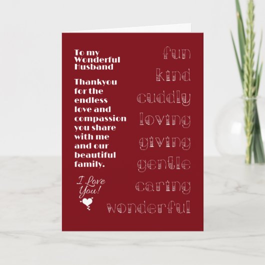 私の素敵な夫へ カード (正面)